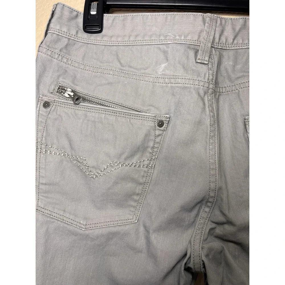 Guess Mens Jeans 32 X 32‎ Lincoln Slim Straight Gray Waxed Denim Stretch Pockets